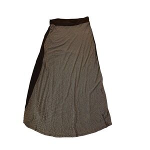 Premise Studio‎ Black White Stripe Maxi Skirt Side Panel Boho Chic Women's L